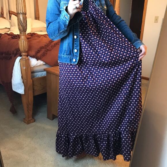 Long Modest Handmade Ruffle Jumper Prairie‎ Cottage Core Dress Size Medium - Picture 2 of 2